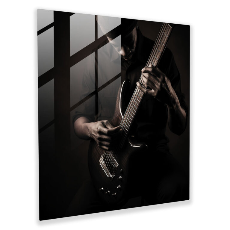 Harmonische Eleganz Glasbild - Minimalistische Glaswandkunst für die Wohnungsdekoration