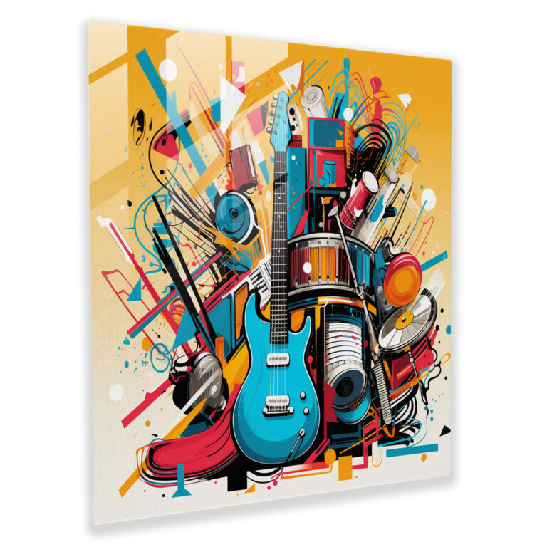Lebendige Musikinstrumente Glaswandkunst