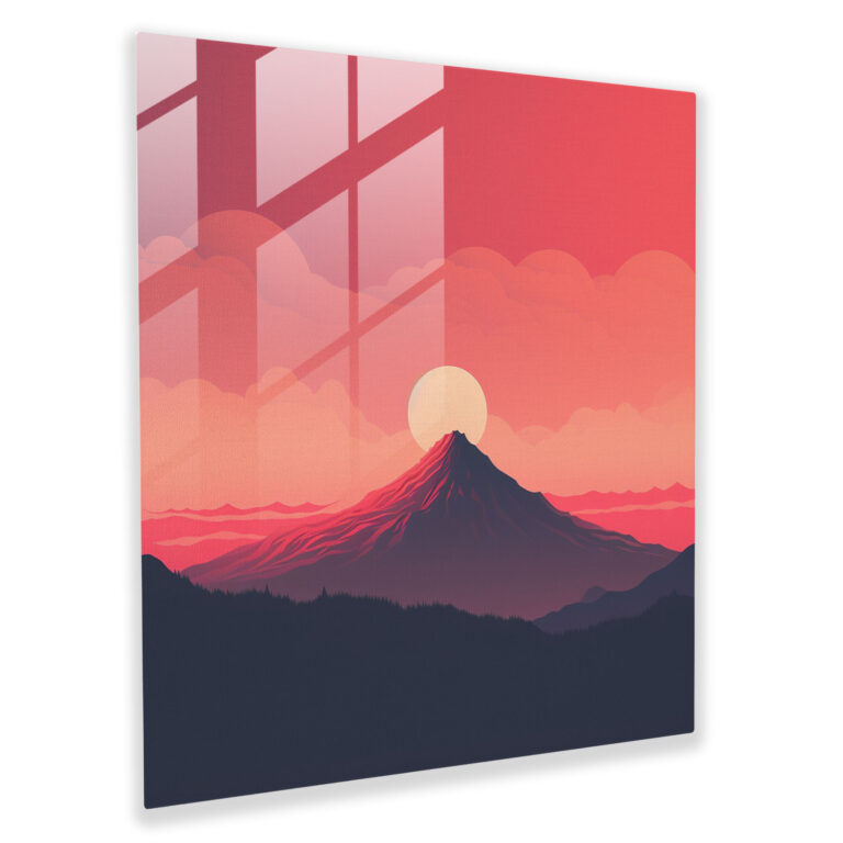 Glasbild Mittelerde - Ruhiger Sonnenuntergang - Mittelerde Glasbild Wanddekoration Glas Kunst