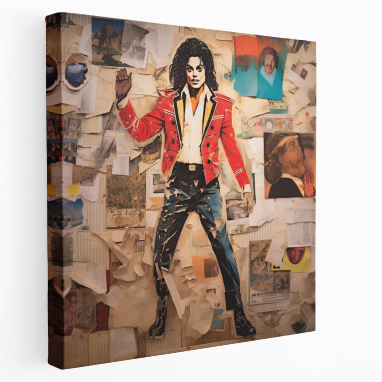 Michael Jackson Collage Wanddekoration - Leinwandbild - Musikvideos im Collage-Stil Wandkunst