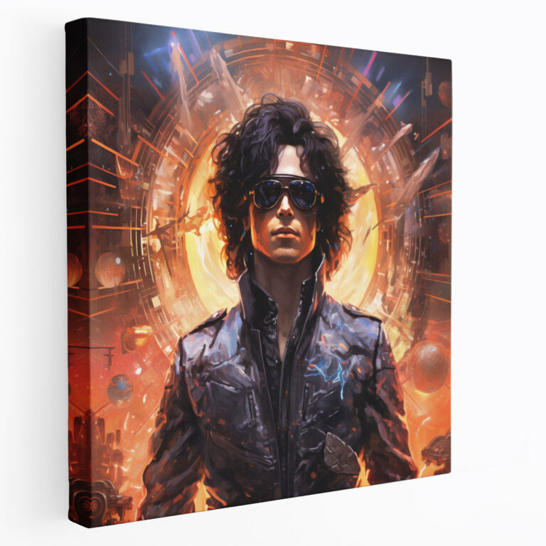 Micheal Jackson Leinwandbild - Futuristische Energie - Captivatinger Stil Futuristische Kulisse