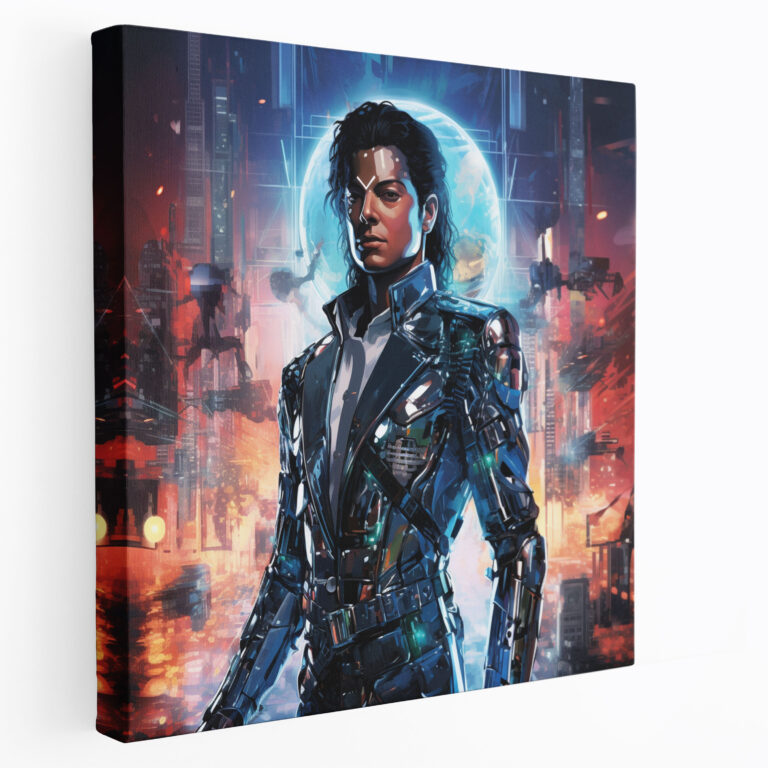 Micheal Jackson Leinwandbild - Futuristischer ikonischer Stil - Wandkunst Leinwand