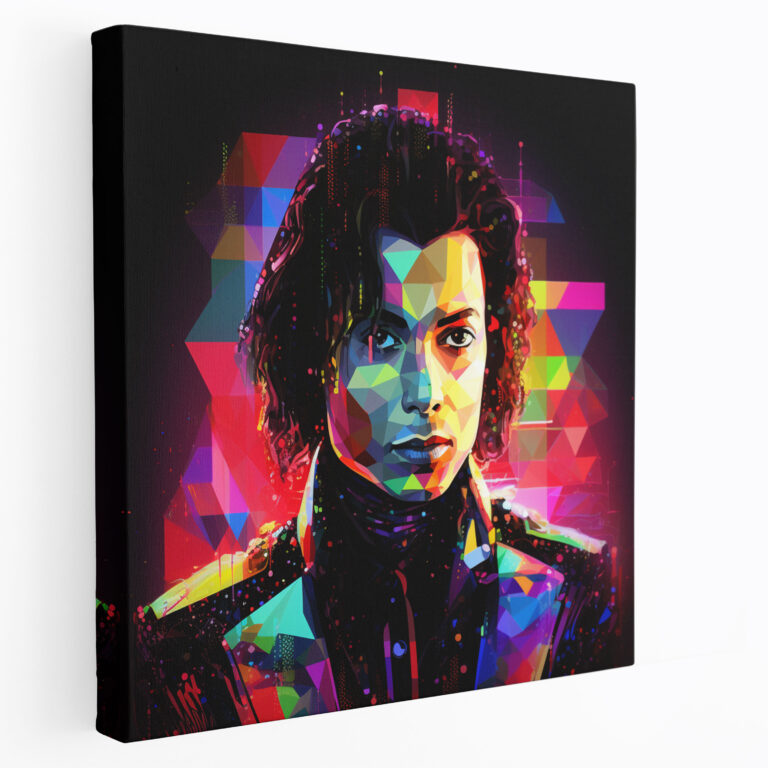Micheal Jackson Leinwandbild - Futuristische Neon-Kunst - Modernität Wohnkultur Faszinierend