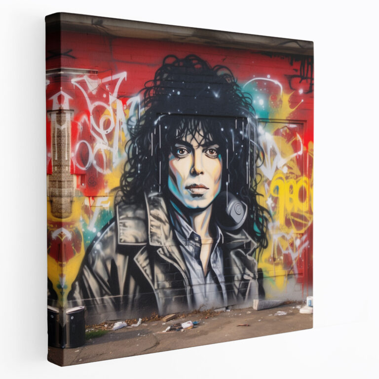 Michael Jackson Leinwandbild - Street Art Style - Wanddekoration Leinwanddruck Wandkunst