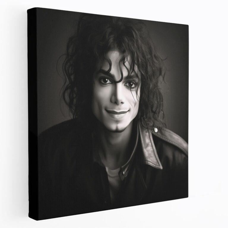 Michael Jackson Leinwandbild Schwarz-Weiß Wandkunst - Zuhause Dekoration Musiklegende