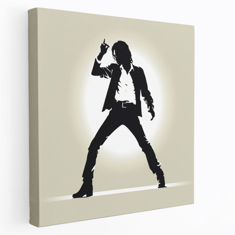 Micheal Jackson Wanddekoration - Silhouette Leinwandbild - Minimalistische Micheal Jackson Leinwandkunst für Zuhause