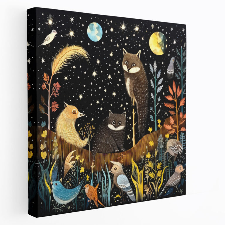 Leinwandbild Mitternachtstreffen - Mitternacht Fantasie Leinwandkunst Leinwandbild