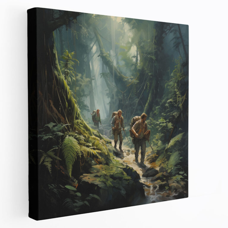 Middle Earth Wald Wandkunst - Gruppe von Abenteurern Wanddekoration Leinwand