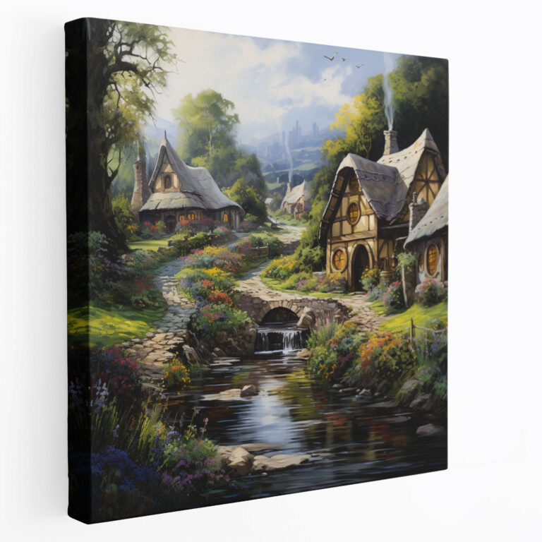 Leinwandbild Fluss von Mittelerde - Ruhevolle Flusslandschaft