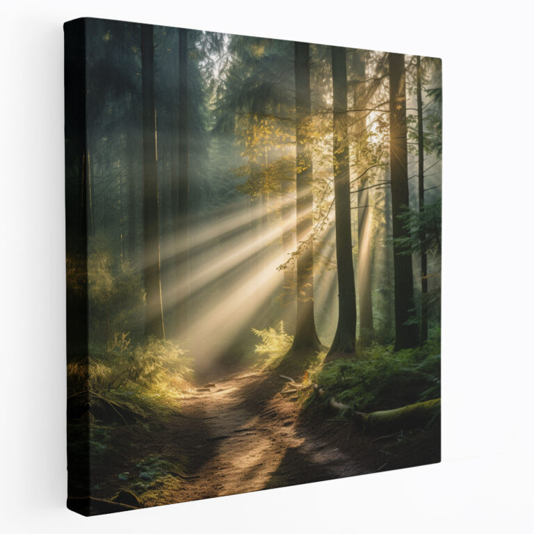 Leinwandbild Mystischer Wald - Mittelerde Sonnenstrahlen Wohnkultur