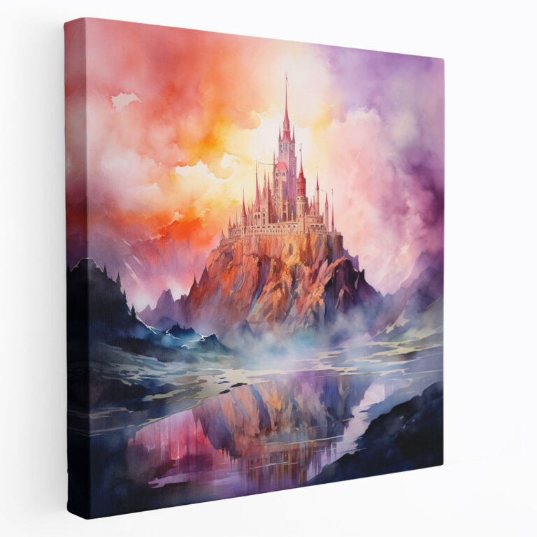Leinwandbild Schloss Mittelerde - Mittelerde Leinwand Mystisch Wanddekoration