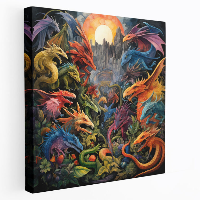 Wanddekoration mit Kreaturen aus Mittelerde - Mittelerde Drachen Wanddekoration Leinwandbild