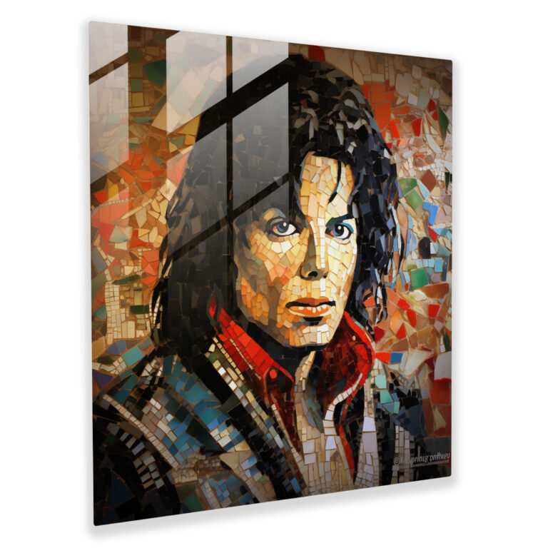 Micheal Jackson Collage Glasbild - Moderne Kunst Mosaik