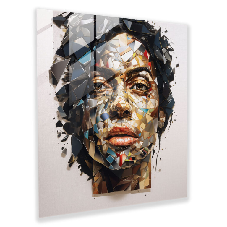 Glasbild Cubism von Michael Jackson - Kunstwerk aus Glas im Cubismus-Stil
