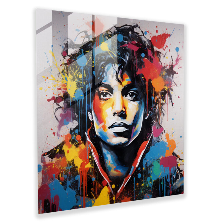 Glasbild mit Michael Jackson Graffiti - Michael Jackson Graffiti Glas Wandkunst