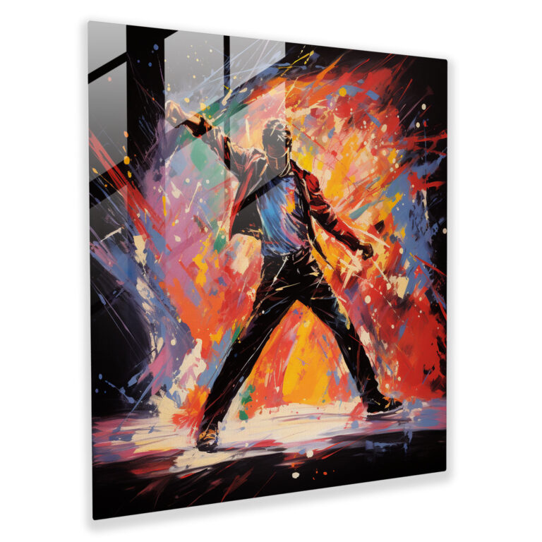 Glasbild Michael Jackson - Modernes abstraktes Tanzsilhouette - Wanddekoration Tanzsilhouette.