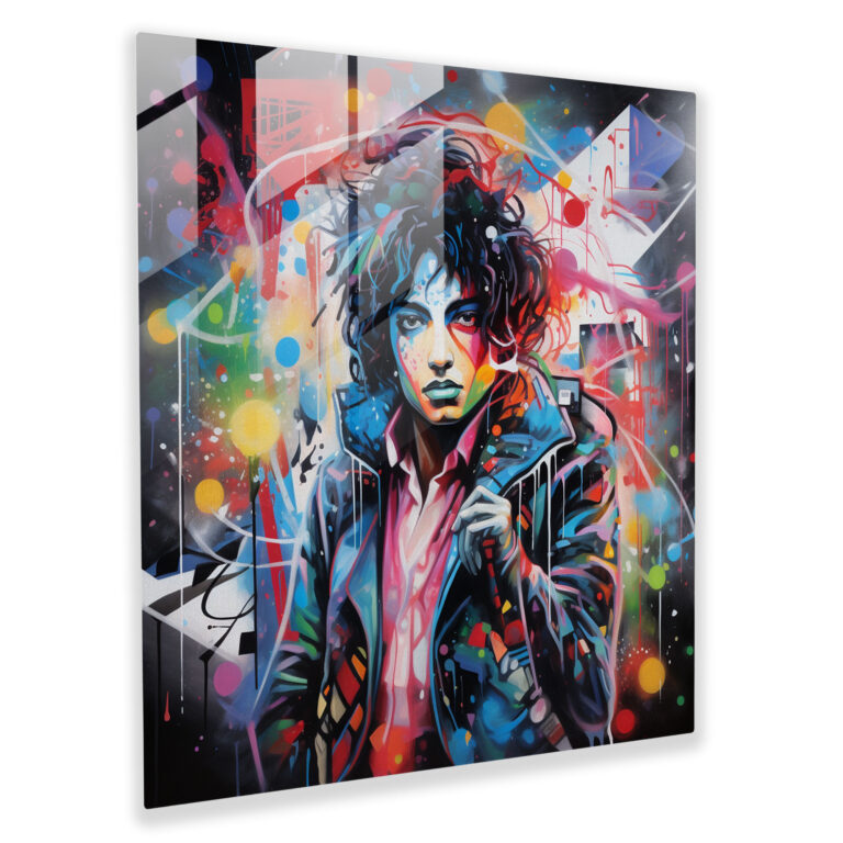 Graffiti Glasbild von Michael Jackson - Abstrakte Darstellung Glasbild.