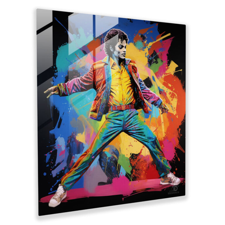 Michael Jackson Glasbild Collage - Pop Art Leinwandbild