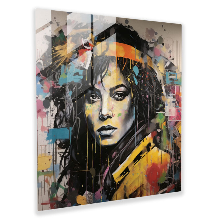 Michael Jackson Glasbild - Michael Jackson Glasbild Glas Kunst zeitgenössisches Mixed-Media Kunstwerk