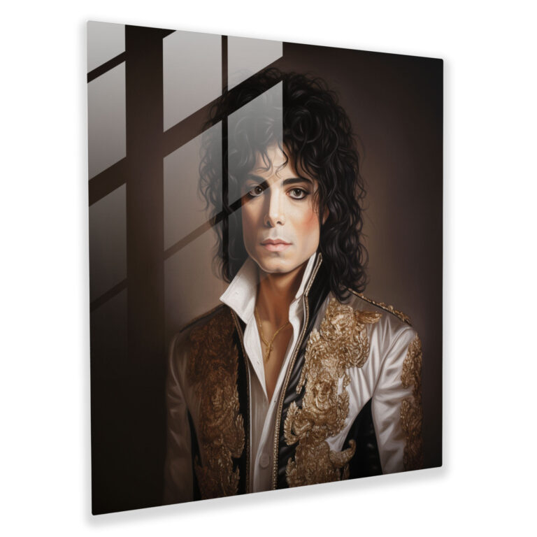 Glasbild Michael Jackson - Einzigartige Gesichtsausdrücke Wanddekoration
