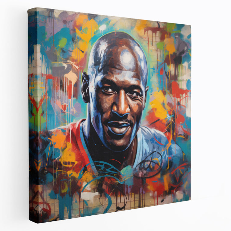Michael Jordan Wanddekoration - Graffiti-inspirierte Kunst Leinwandbild Home-Dekoration
