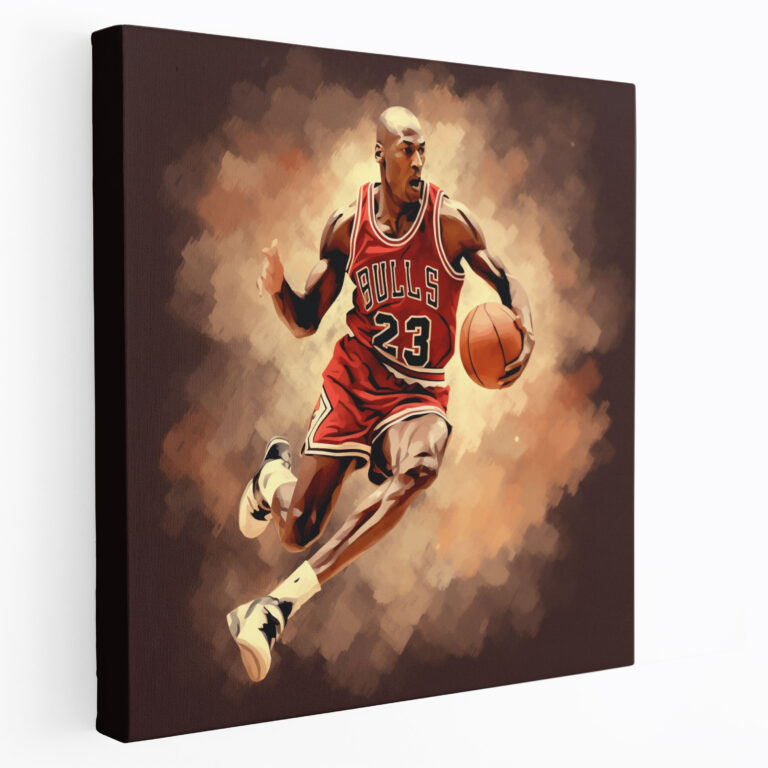 Michael Jordan Wandkunst - Leinwandbild nostalgisch Wandbild