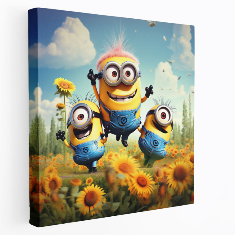 Leinwandbild Minions Meadow - Minions Cartoon Landschaft Home Dekoration Leinwand Wandkunst