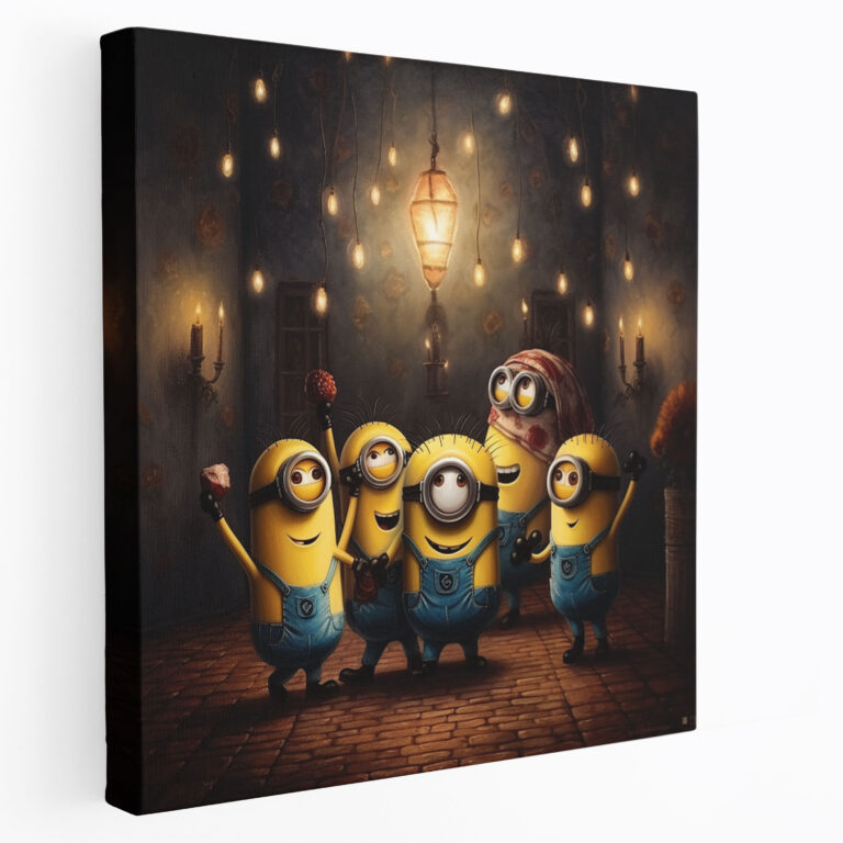 Verspieltes Minions Leinwandbild - Fröhliche Minions Dekoration für Zuhause