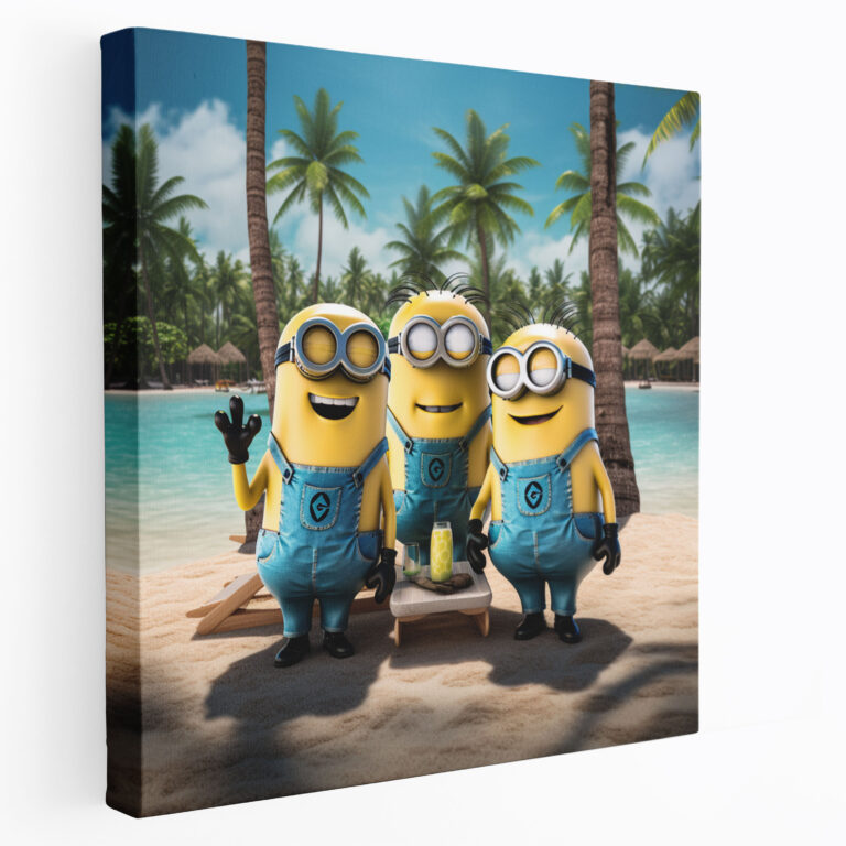 Tropisches Minions Leinwandbild - Minions Tropisch Leinwand Ruhe