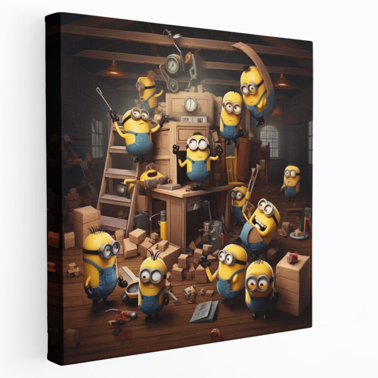 Minions Wandkunst - Möbelmontage Chaos - Leinwandbild