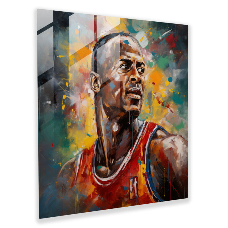 Micheal Jordan Abstraktes Expressionistisches Glasbild - Zuhause Dekoration Abstrakte Kunst