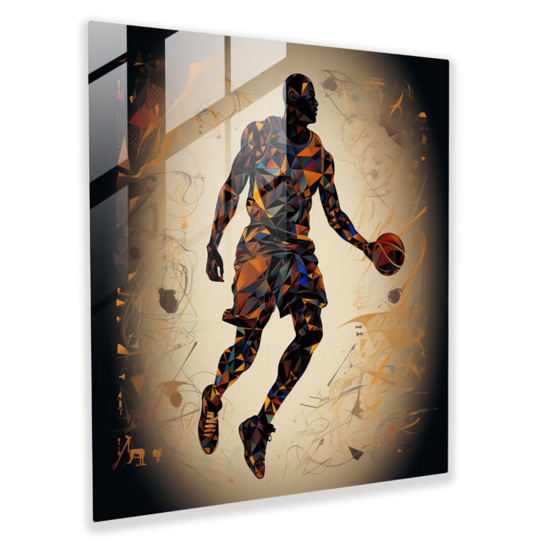 Michael Jordan Glasbild - Digitale Illustration - Moderne Kunst Symbole