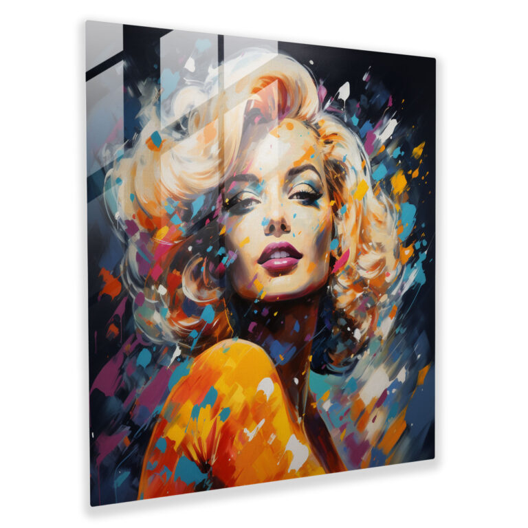 Marilyn Monroe Glasbild - Wanddekoration ikonische Schönheit
