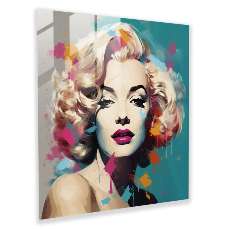 Glasbild Marilyn Monroe im Retro-Stil - Leinwandbild Modern Art Retro-inspirierte Kunst