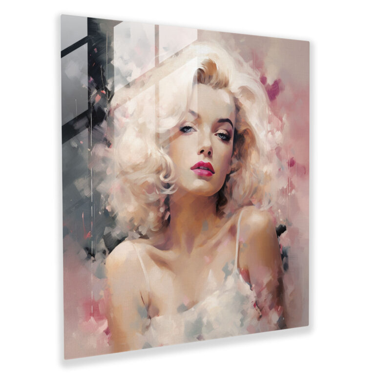 Marilyn Monroe Impressionistisches Glasbild - Marilyn Monroe Glaskunst Romantik Glaswandkunst