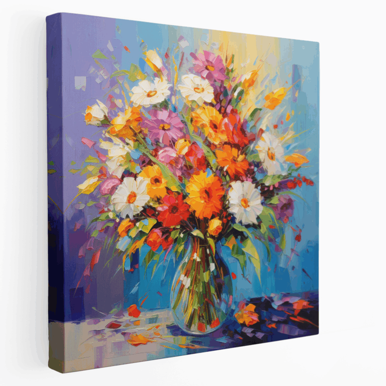Buntes Blumenstrauß Leinwandbild