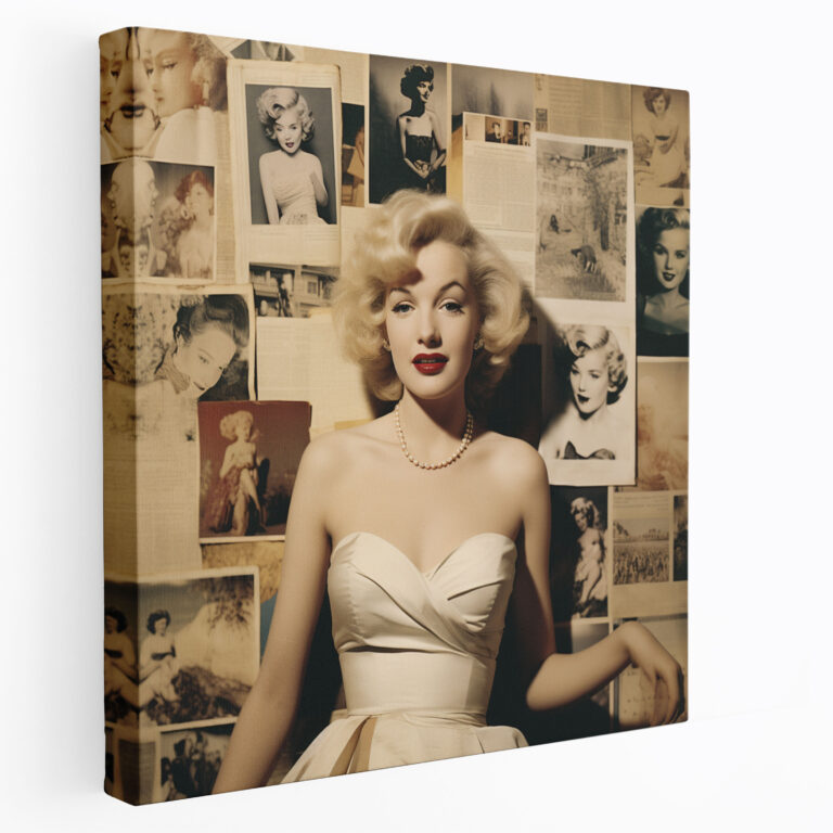 Marilyn Monroe Leinwandbild - Vintage Fotocollage - Schönheit