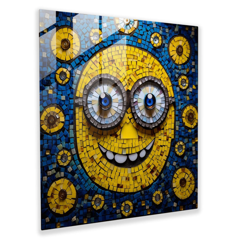 Mosaik Minion Glasbild - Wanddekoration mit Minions
