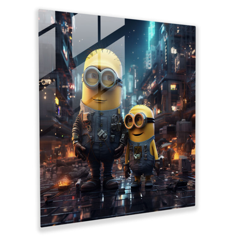 Minions Glasbild - Minions Niedlichkeit Technologie Glasbild