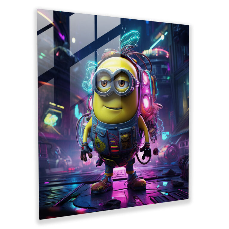 Glasbild Minion Zukunft - Minions Wohndekoration Wanddekoration Glas-Kunst