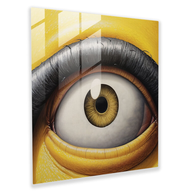 Lustiges Minion-Porträt Glasbild - Minions Humor Moderne Kunst Wanddekoration