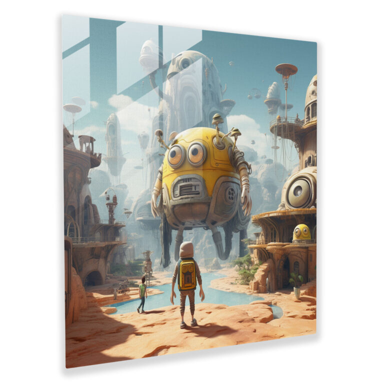 Glasbild Futuristic Minions - Minions Glas Kunst Abenteuer Wanddekoration