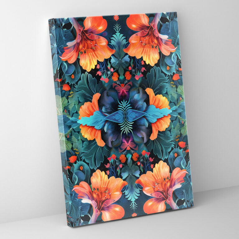 Blumiges Manierismus Wanddekor - Leinwandbild Glasbild Zuhause Dekoration