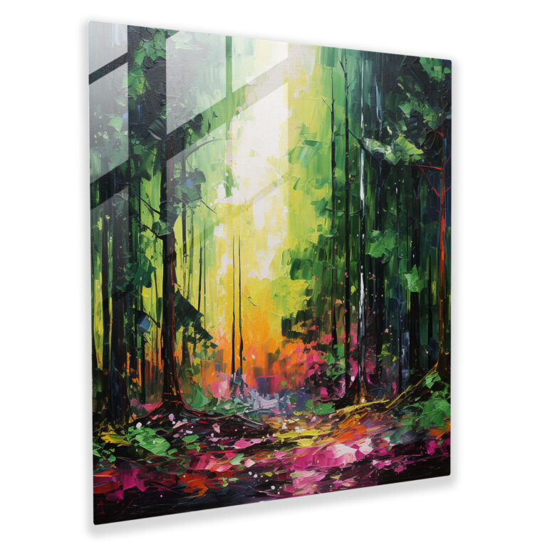 Glasbild Moosiger Wald - Moos Natur Wohnkultur Wanddeko