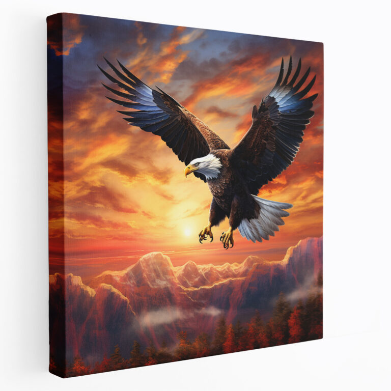 Motivationswandkunst - Leinwandbild Zuhause Dekoration Lebendiger Sonnenuntergang