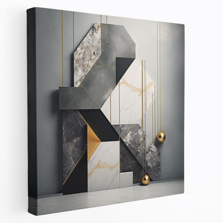 Marmor Leinwandbild - Modernes geometrisches Design - Wandkunst