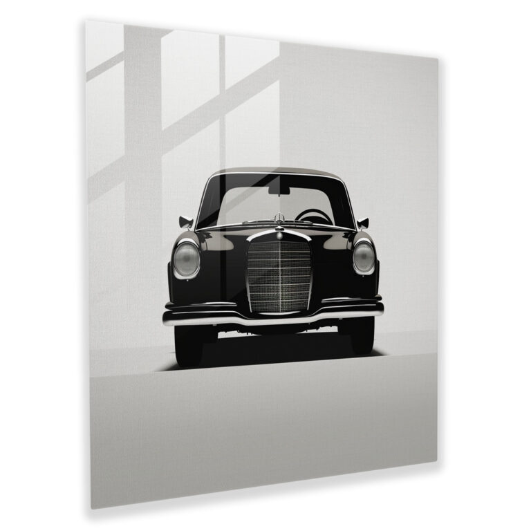 Elegante Silhouette - Glasbild - Mercedes Modern Art Glasbild Dekoration für Zuhause