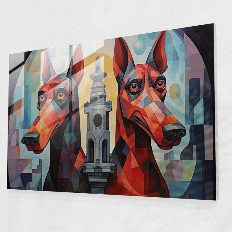 Mythologie Glasbild - Cerberus Hüter der Unterwelt - Mythologie Wanddekoration Cerberus Glasbild