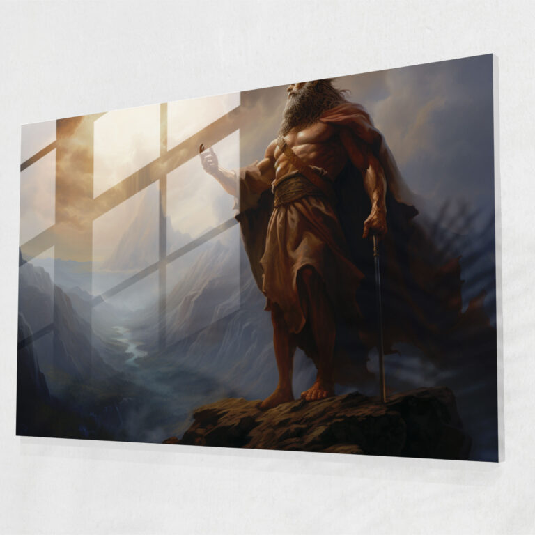 Glasbild: Zeus auf dem Berg Olymp - Mythologie Macht Ölgemälde