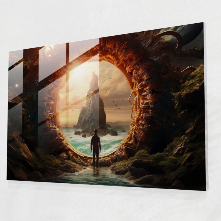 Glasbild Mythologie - Surreale digitale Illustration - Moderne Kunst Mythologie Glasbild